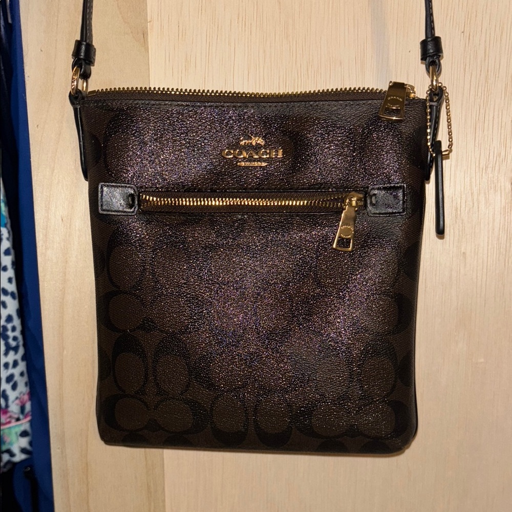 Coach Brown Crossbody Bag with Signature Monogram